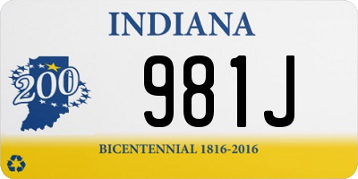 IN license plate 981J