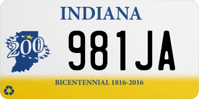 IN license plate 981JA
