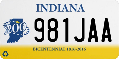 IN license plate 981JAA