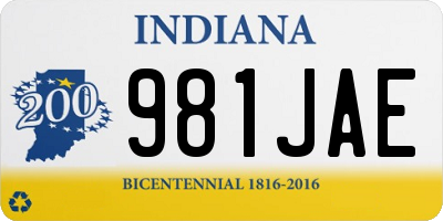 IN license plate 981JAE