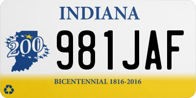 IN license plate 981JAF