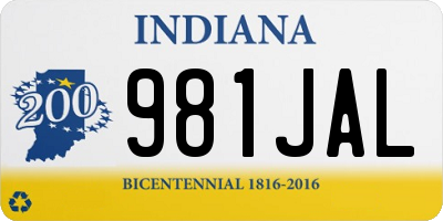 IN license plate 981JAL