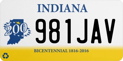 IN license plate 981JAV