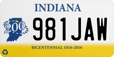 IN license plate 981JAW