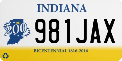 IN license plate 981JAX
