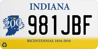 IN license plate 981JBF
