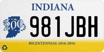 IN license plate 981JBH