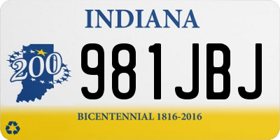 IN license plate 981JBJ