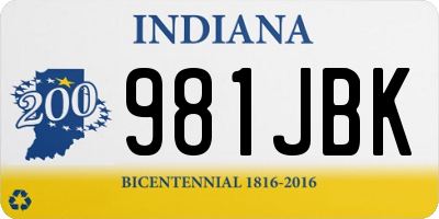 IN license plate 981JBK