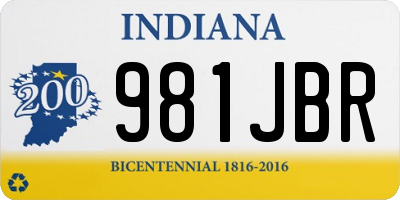 IN license plate 981JBR
