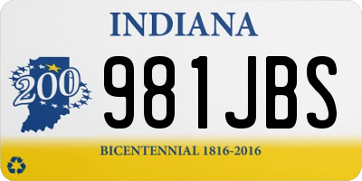 IN license plate 981JBS