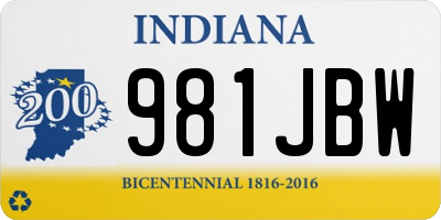 IN license plate 981JBW