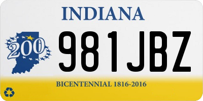 IN license plate 981JBZ