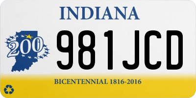 IN license plate 981JCD