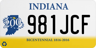 IN license plate 981JCF