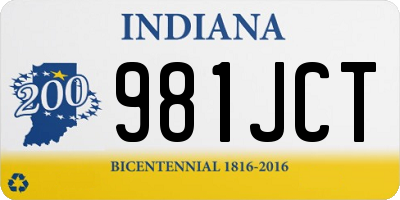 IN license plate 981JCT