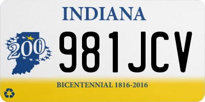 IN license plate 981JCV