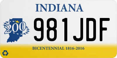 IN license plate 981JDF