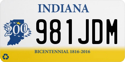 IN license plate 981JDM