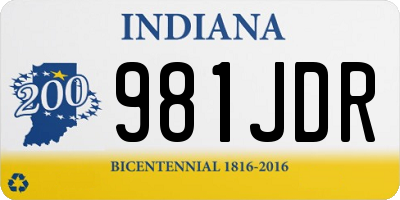 IN license plate 981JDR