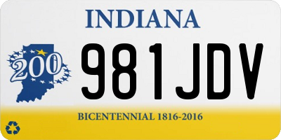 IN license plate 981JDV