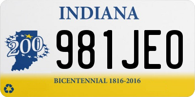 IN license plate 981JEO