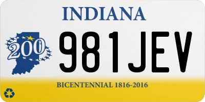 IN license plate 981JEV