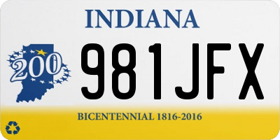 IN license plate 981JFX