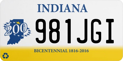 IN license plate 981JGI