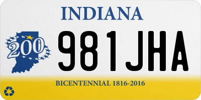 IN license plate 981JHA