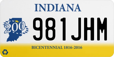 IN license plate 981JHM