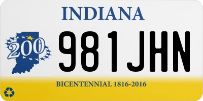 IN license plate 981JHN