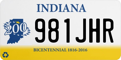 IN license plate 981JHR