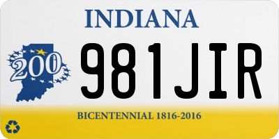 IN license plate 981JIR