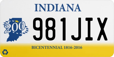 IN license plate 981JIX