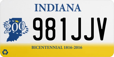IN license plate 981JJV