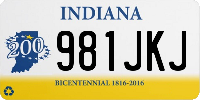IN license plate 981JKJ