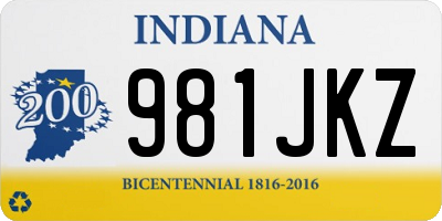 IN license plate 981JKZ