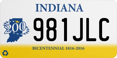 IN license plate 981JLC