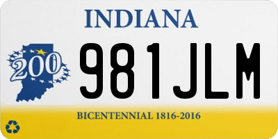 IN license plate 981JLM