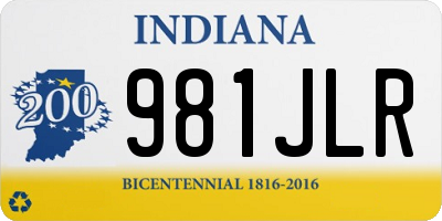 IN license plate 981JLR