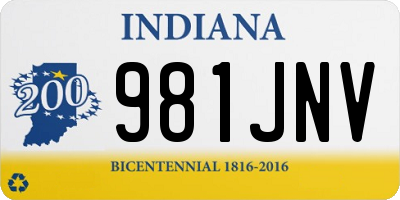 IN license plate 981JNV