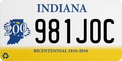 IN license plate 981JOC
