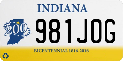 IN license plate 981JOG