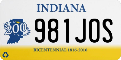 IN license plate 981JOS