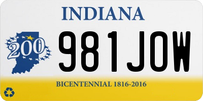 IN license plate 981JOW