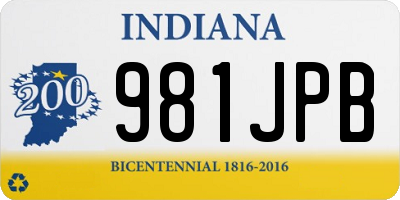 IN license plate 981JPB