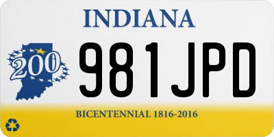 IN license plate 981JPD