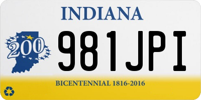 IN license plate 981JPI