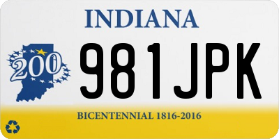 IN license plate 981JPK